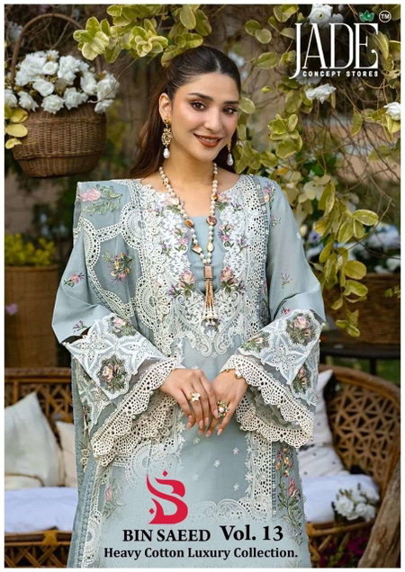 Binsaeed Vol 13 By Jade Lawn Wholesale Kurti With Bottom Dupatta In India